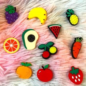Shoe Charms Fruit & Veggie 10 pieces NWOT